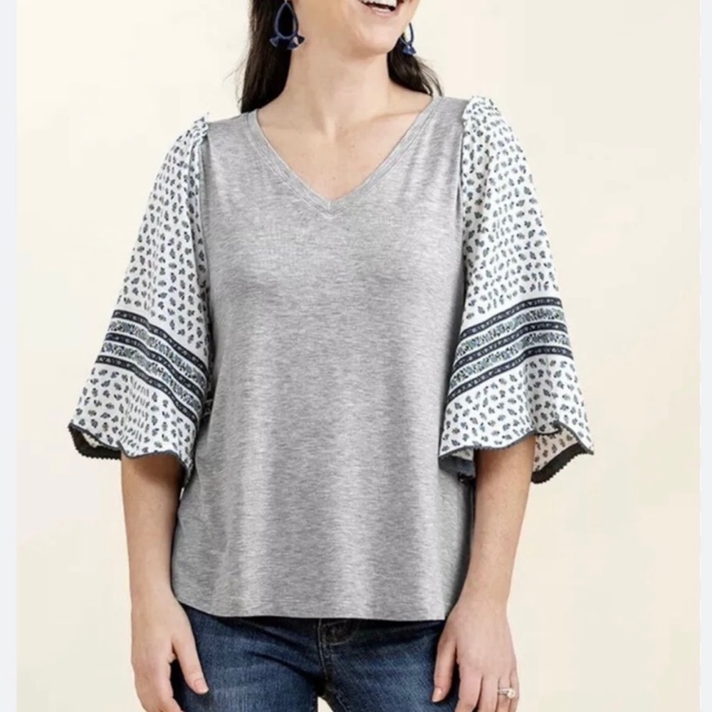 Matilda Jane Without A Care Contrast Flowy Sleeve V Neck Tee Tshirt